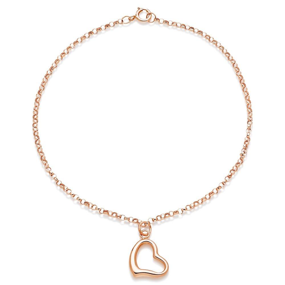 9ct Rose Gold heart Bracelet | 0100074 | Beaverbrooks the Jewellers