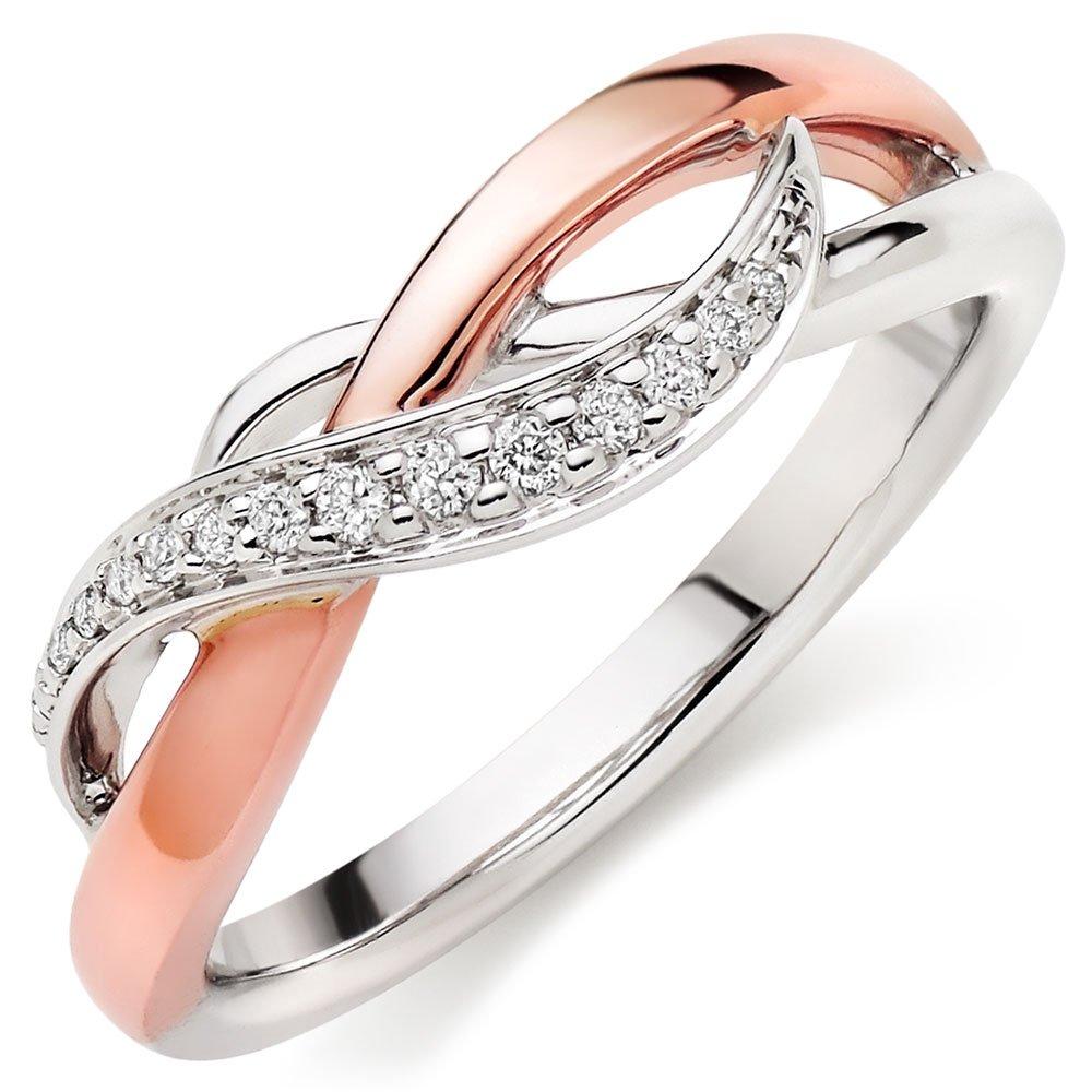 Rose gold diamond twist on sale ring