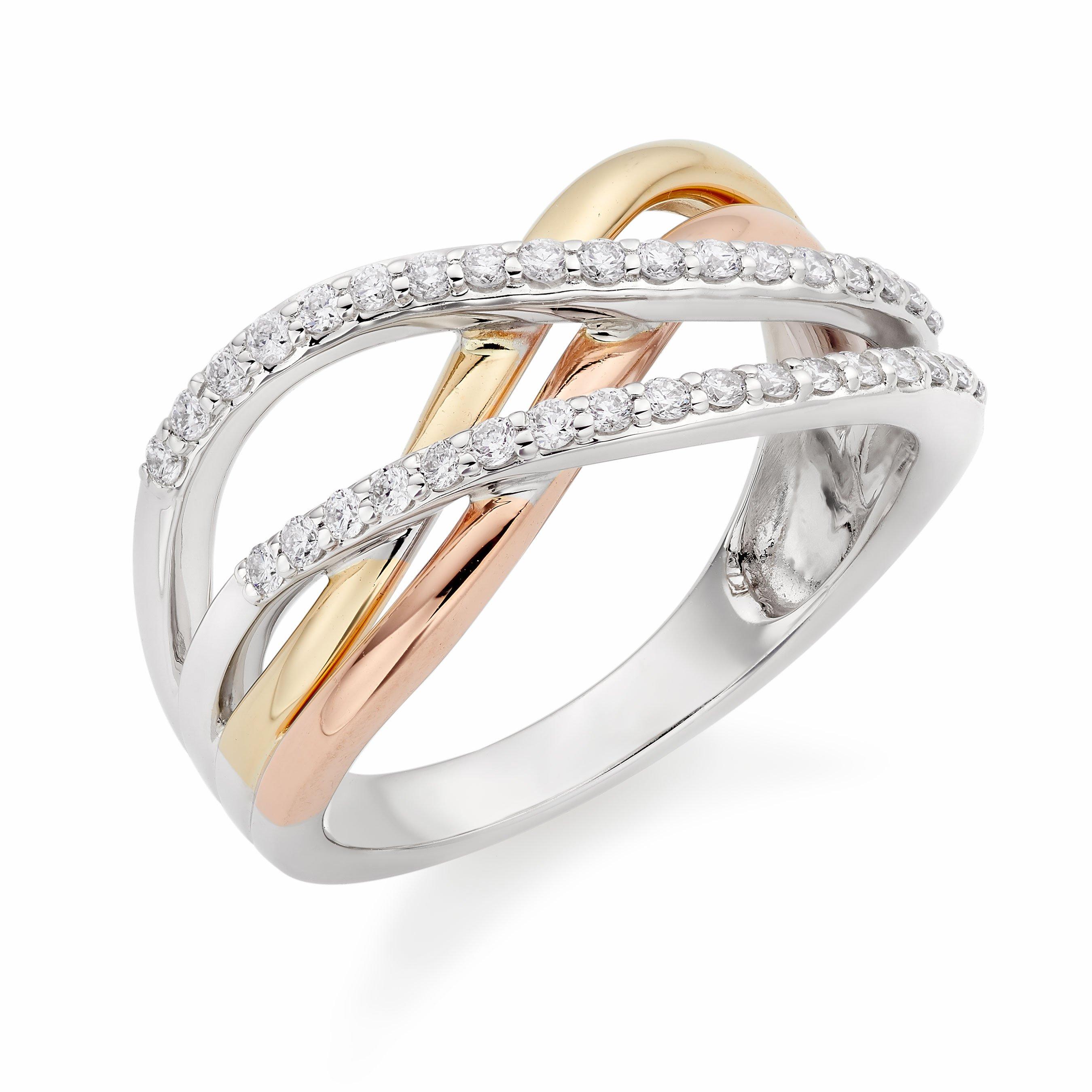 Three coloured clearance gold wedding rings