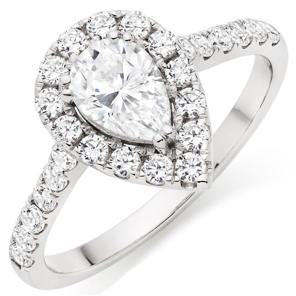 Pear shaped engagement hot sale ring cubic zirconia