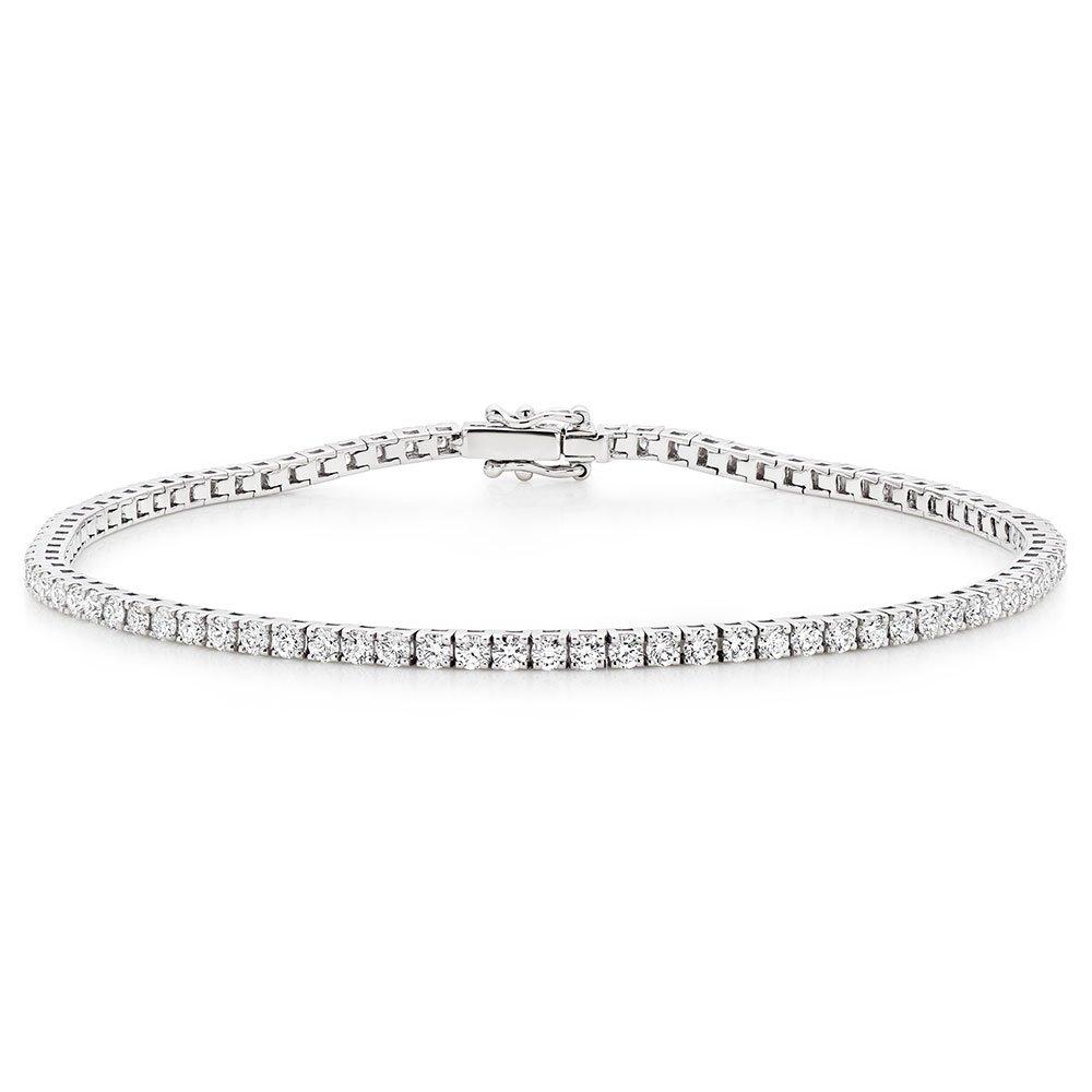 18ct White Gold Diamond Tennis Bracelet | 0102332 | Beaverbrooks the ...