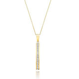 9ct Gold Cubic Zirconia Bar Necklace