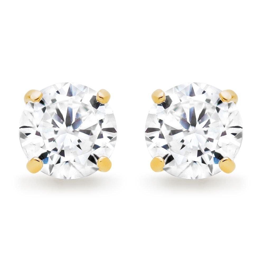 9ct Yellow Gold Cubic Zirconia Stud Earrings | 0103732 | Beaverbrooks ...