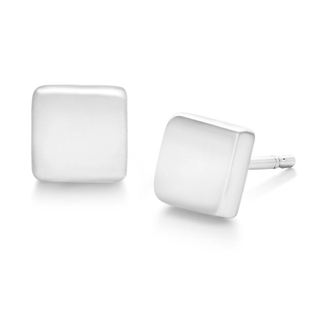 White shop square earrings