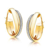 Glitter and Sparkle 9ct Gold Hoop Earrings