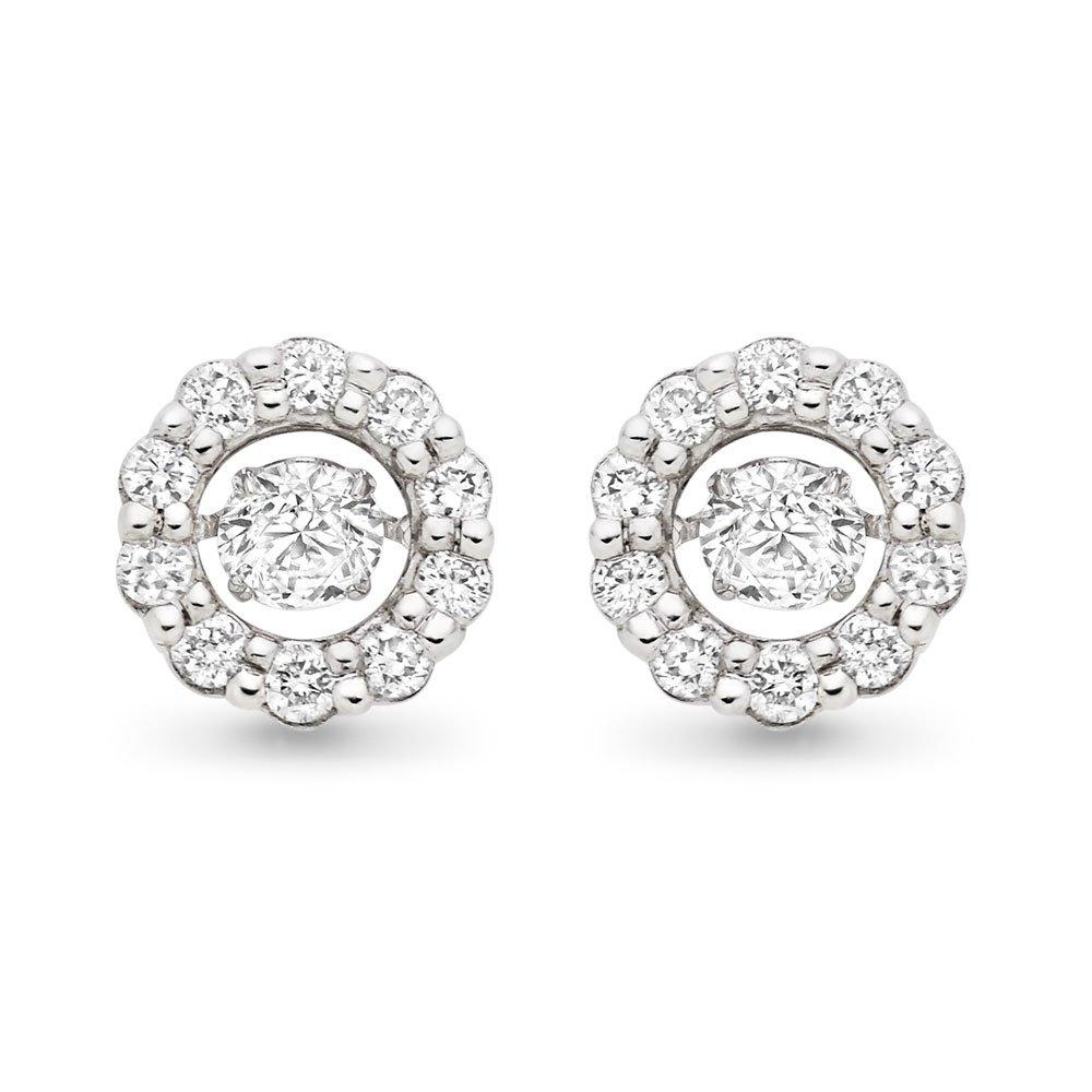 Dance 9ct White Gold Diamond Halo Earrings