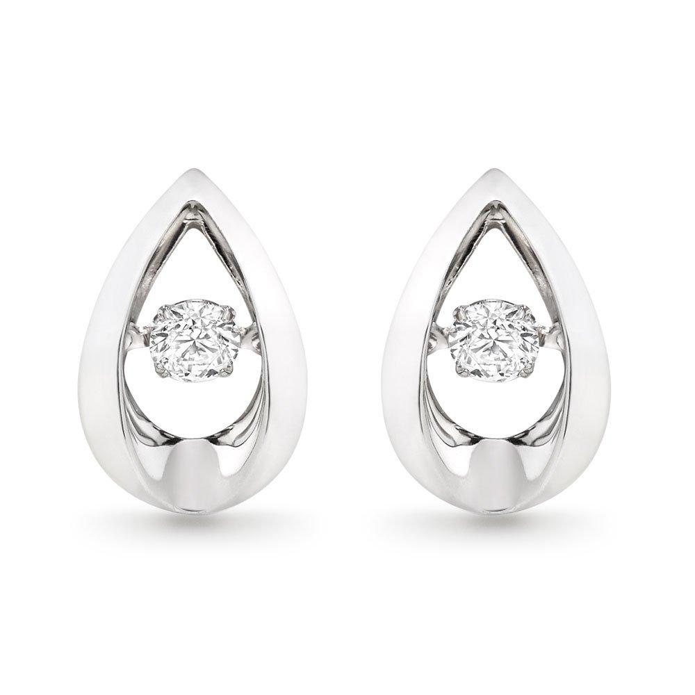 Dance 9ct White Gold Diamond Earrings