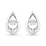 Dance 9ct White Gold Diamond Earrings
