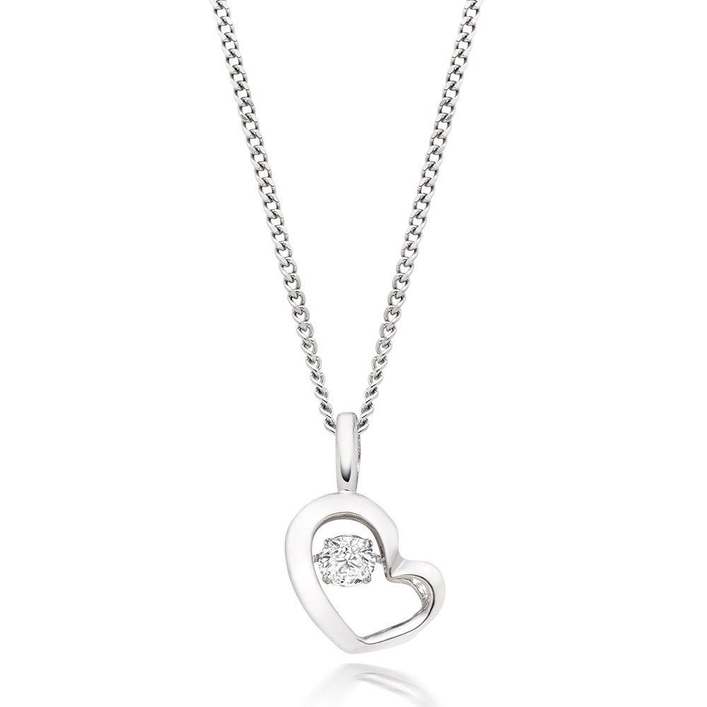 Beaverbrooks Dance 9ct White Gold Diamond Heart Pendant