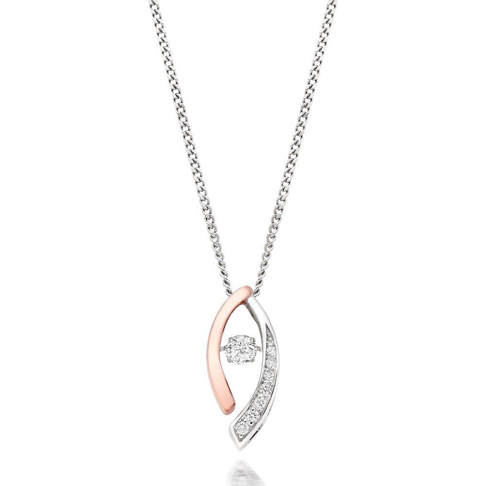 Dance 9ct White Gold and Rose Gold Diamond Pendant | 0104727 ...