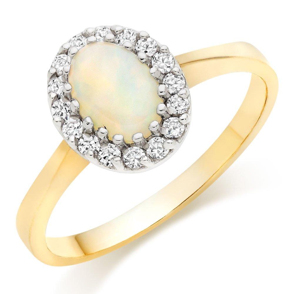 Opal and cubic zirconia on sale ring