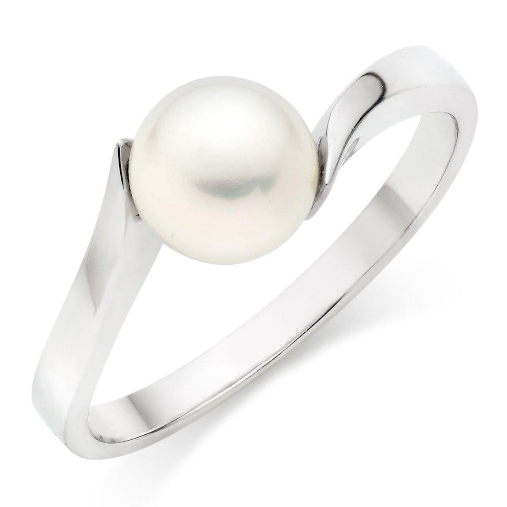 White gold store pearl rings