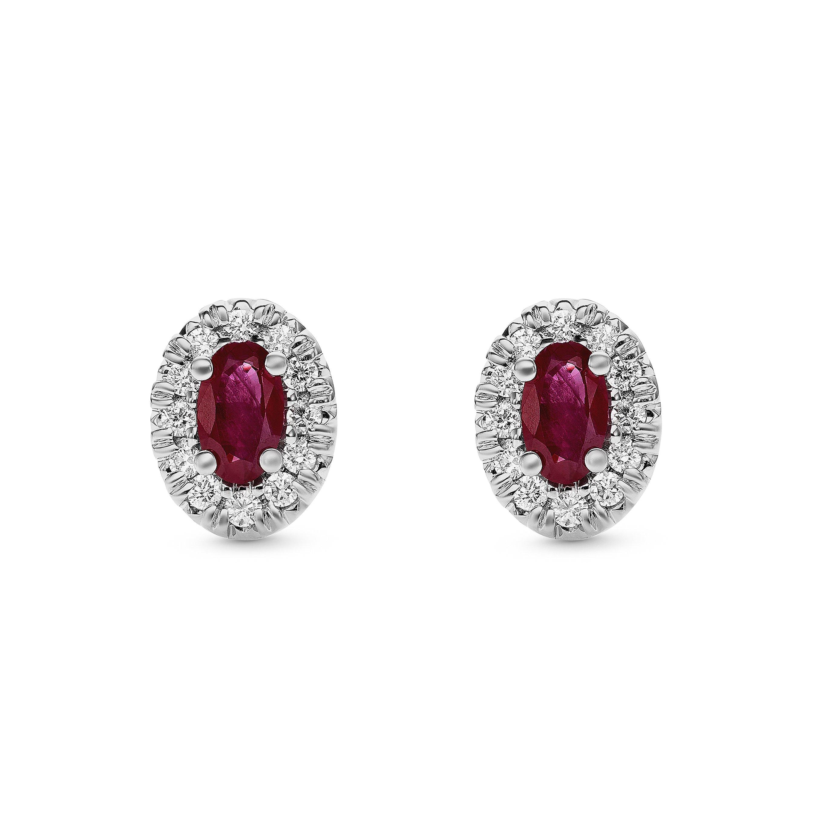 White gold deals and ruby earrings