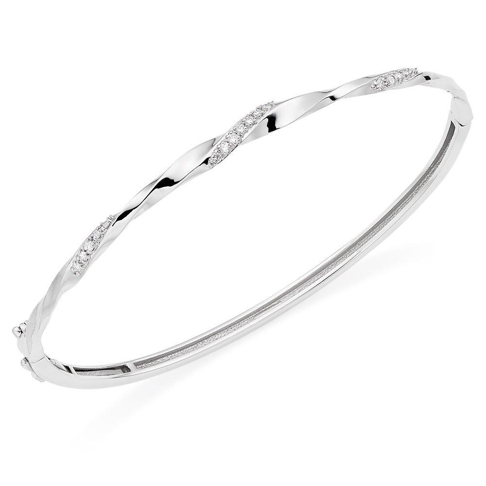 Ladies white store gold bangle