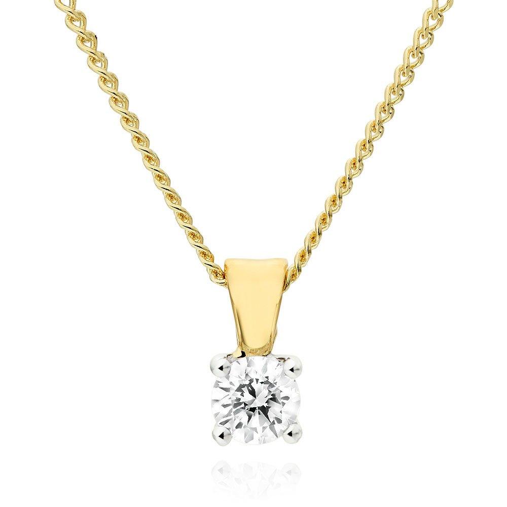 18ct Gold Diamond Pendant 0111174 Beaverbrooks the Jewellers