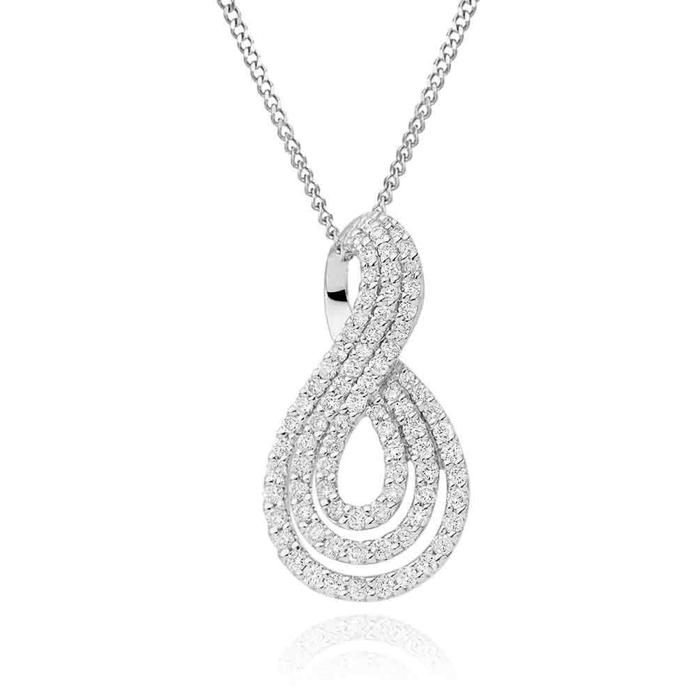 Diamond infinity necklace hot sale white gold