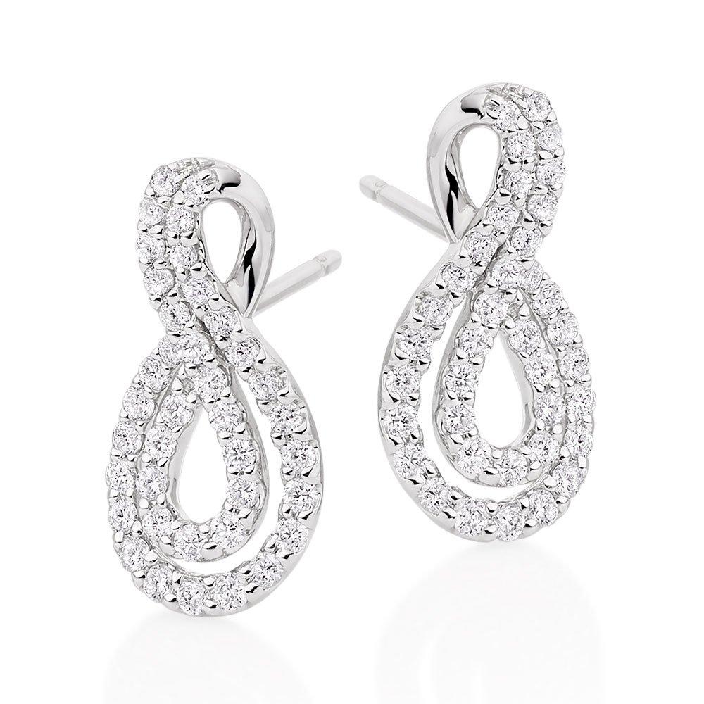 Beaverbrooks 9ct White Gold Diamond Infinity Earrings