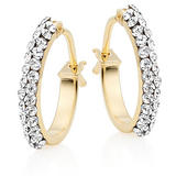 9ct Yellow Gold Crystal Hoop Earrings
