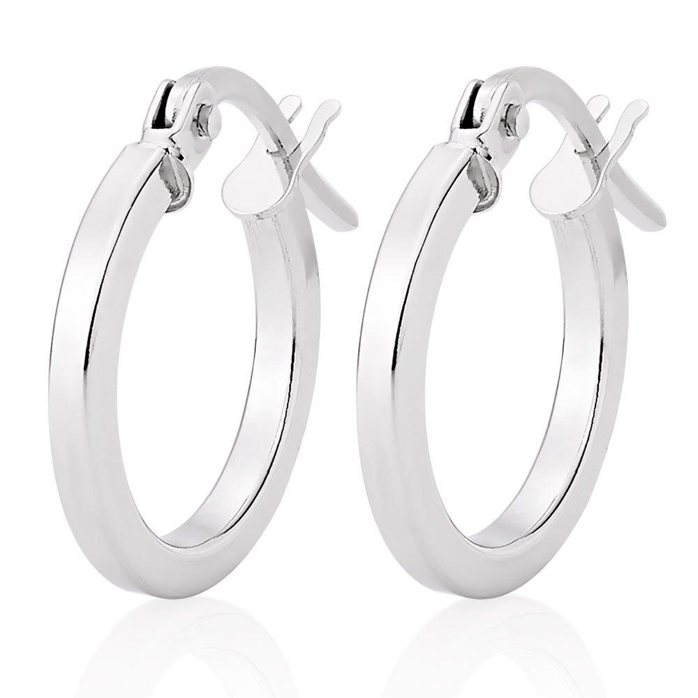 9ct White Gold Hoop Earrings