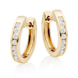 9ct Gold Diamond Hoop Earrings
