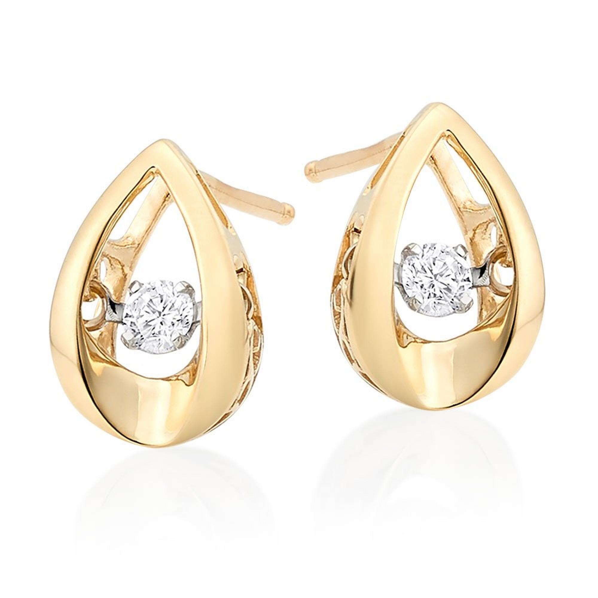 Dance 9ct Yellow Gold Diamond Earrings