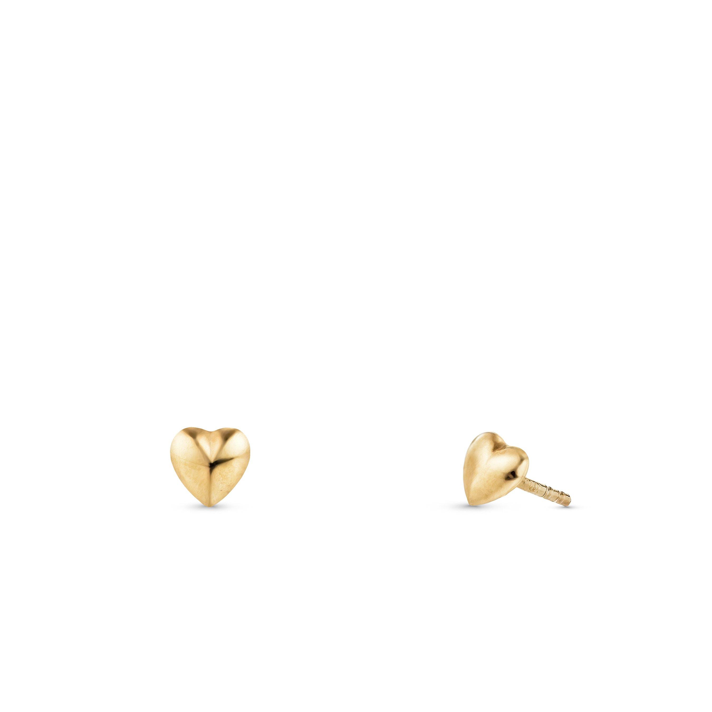 Mini B 9ct Yellow Gold Heart Earrings | 0114109 | Beaverbrooks the ...