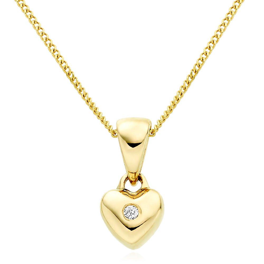 9ct Gold Diamond Heart Pendant