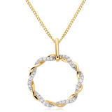 Entwine 9ct Yellow Gold Diamond Circle Pendant