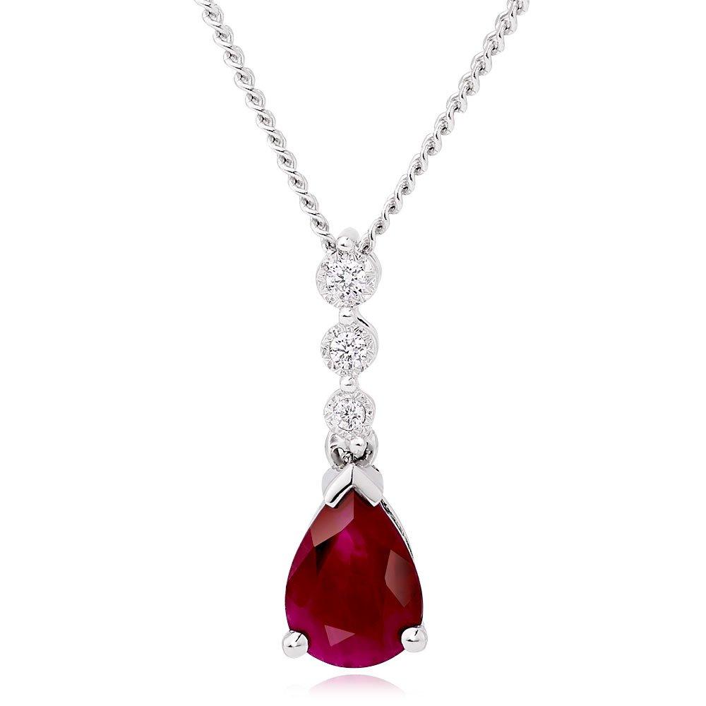 Diamond and deals ruby pendant