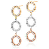 Glitter and Sparkle 9ct Gold, Rose Gold and White Gold Drop Earrings