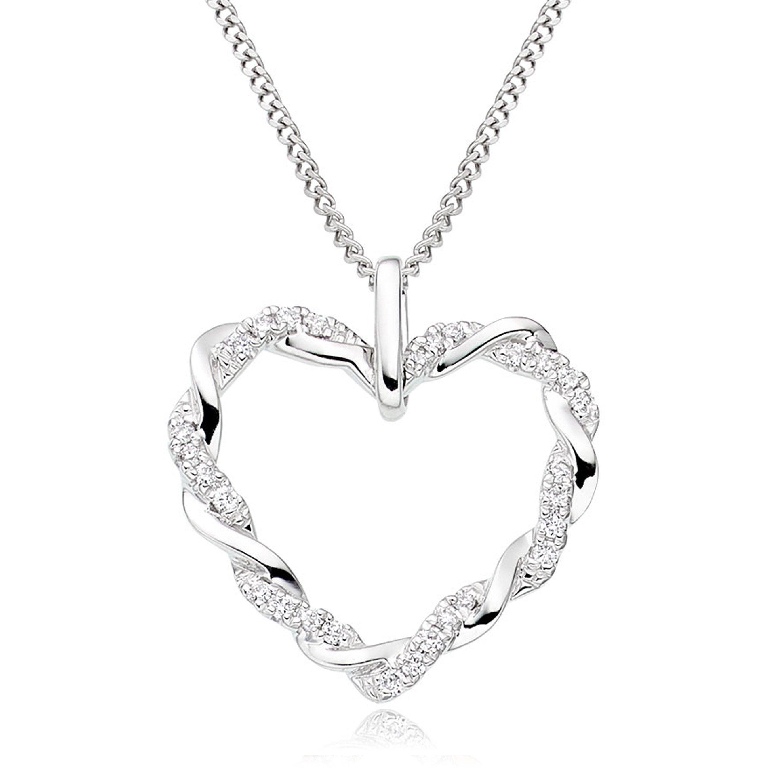 Entwine 9ct White Gold Diamond Heart Pendant Beaverbrooks The Jewellers