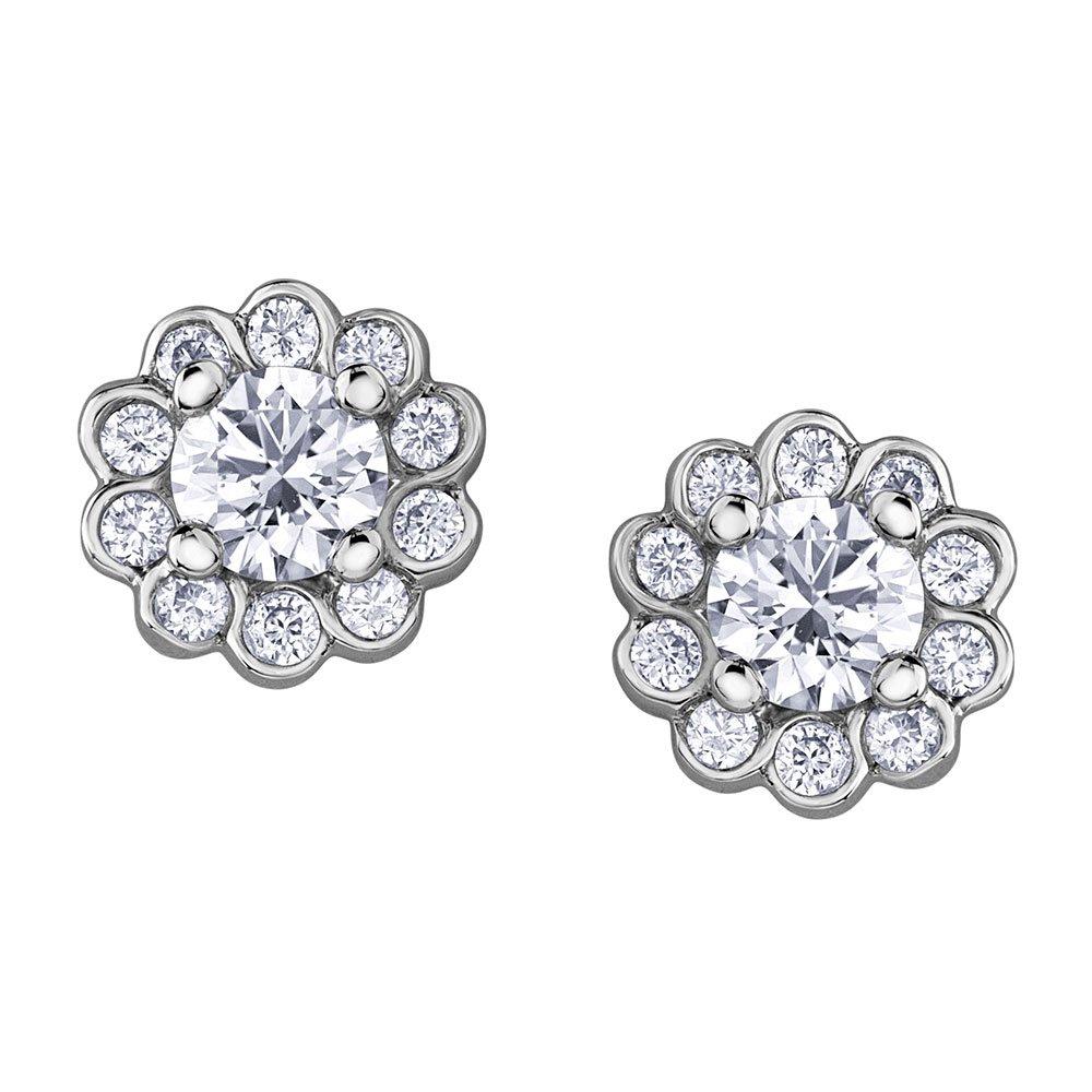 Maple Leaf Diamonds Tides of Love 18ct White Gold Diamond Earrings ...