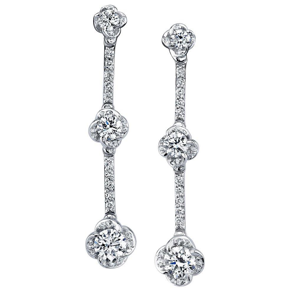 Maple Leaf Diamonds Women's 18ct White Gold Diamond Drop Earrings, Size One Size