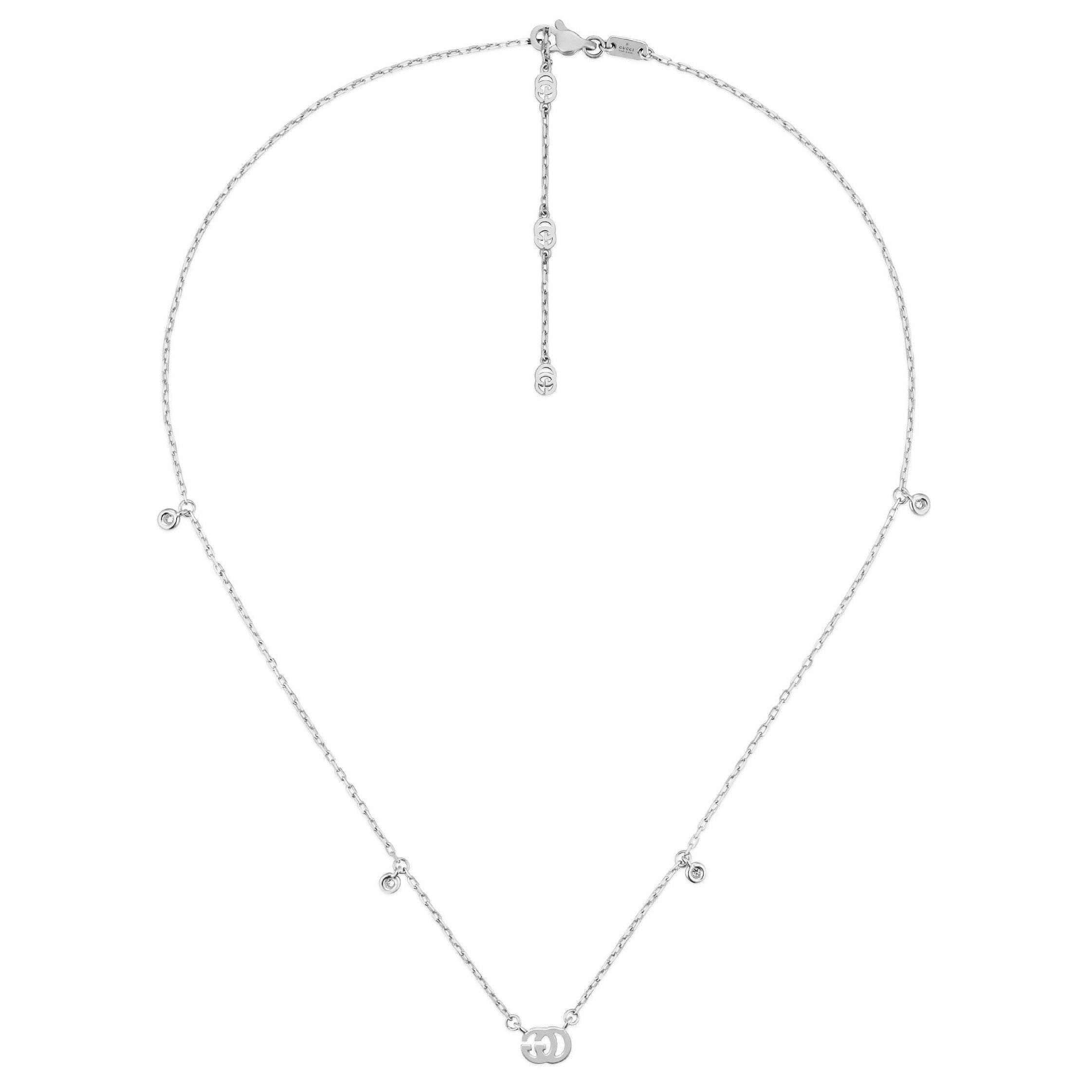 Gucci GG Running 18ct White Gold Diamond Necklace | 0115471 ...