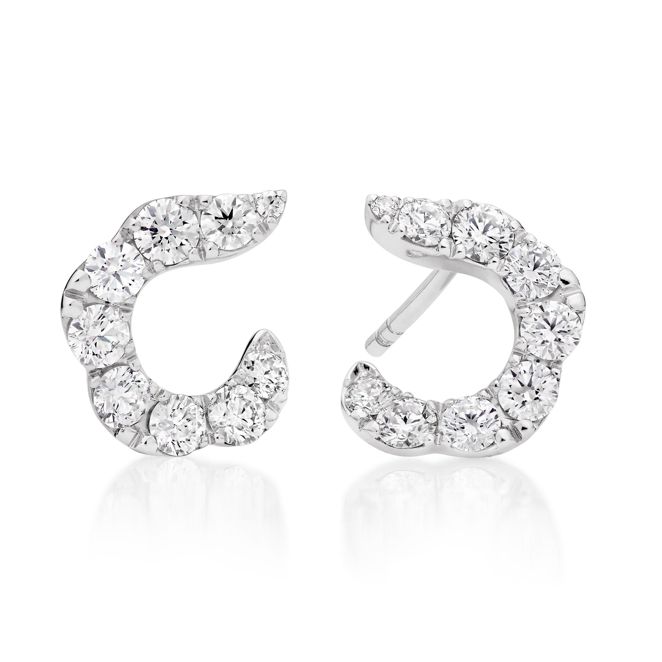 Hearts On Fire Lorelei 18ct White Gold Diamond Hoop Earrings | 0116033 ...