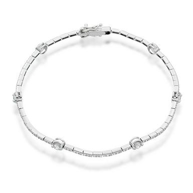 18ct White Gold Diamond Bracelet | 0116553 | Beaverbrooks the Jewellers