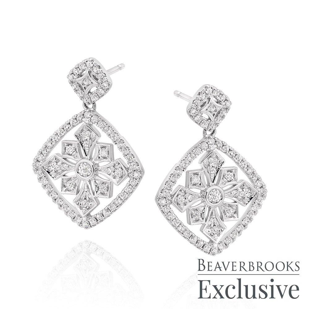 9ct White Gold Diamond Cluster Earrings