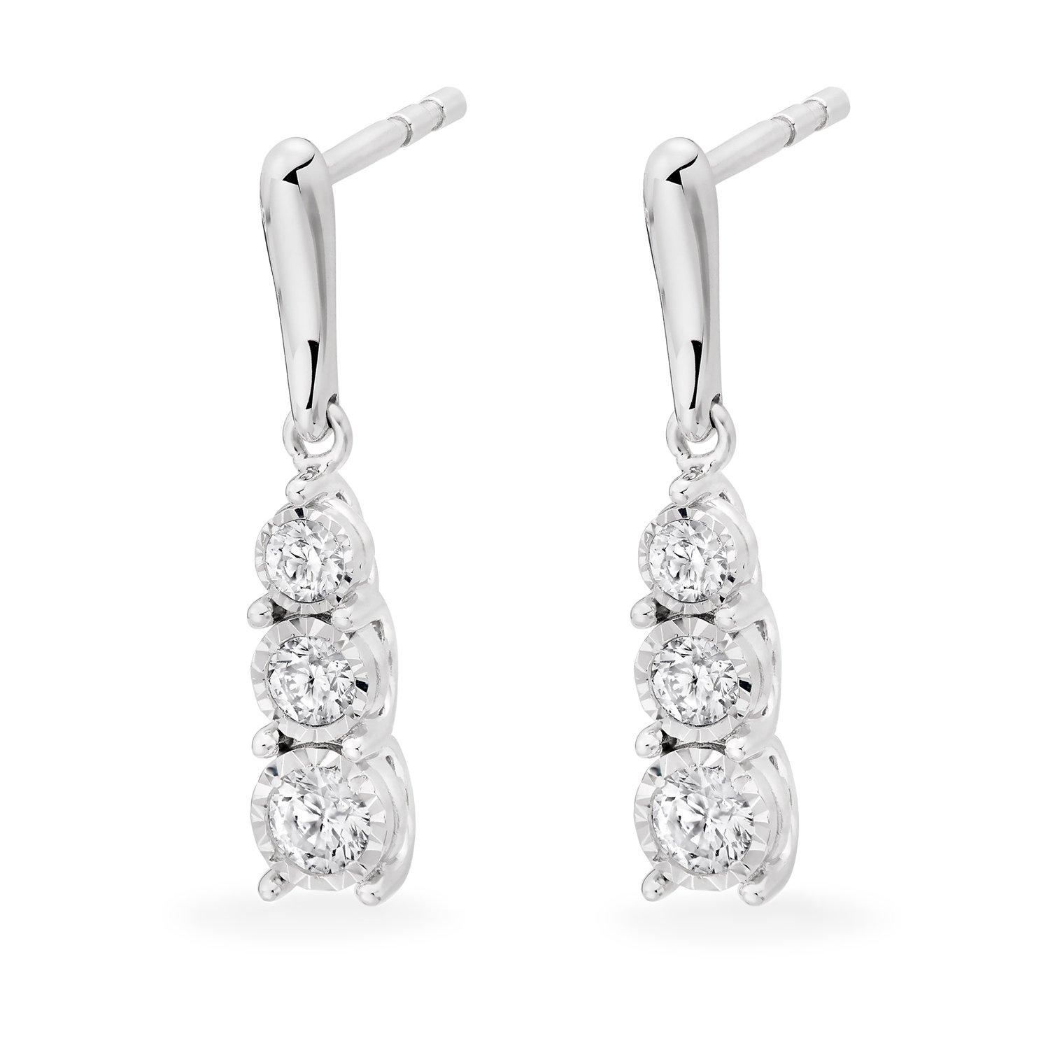 Beaverbrooks 9ct White Gold Diamond Earrings