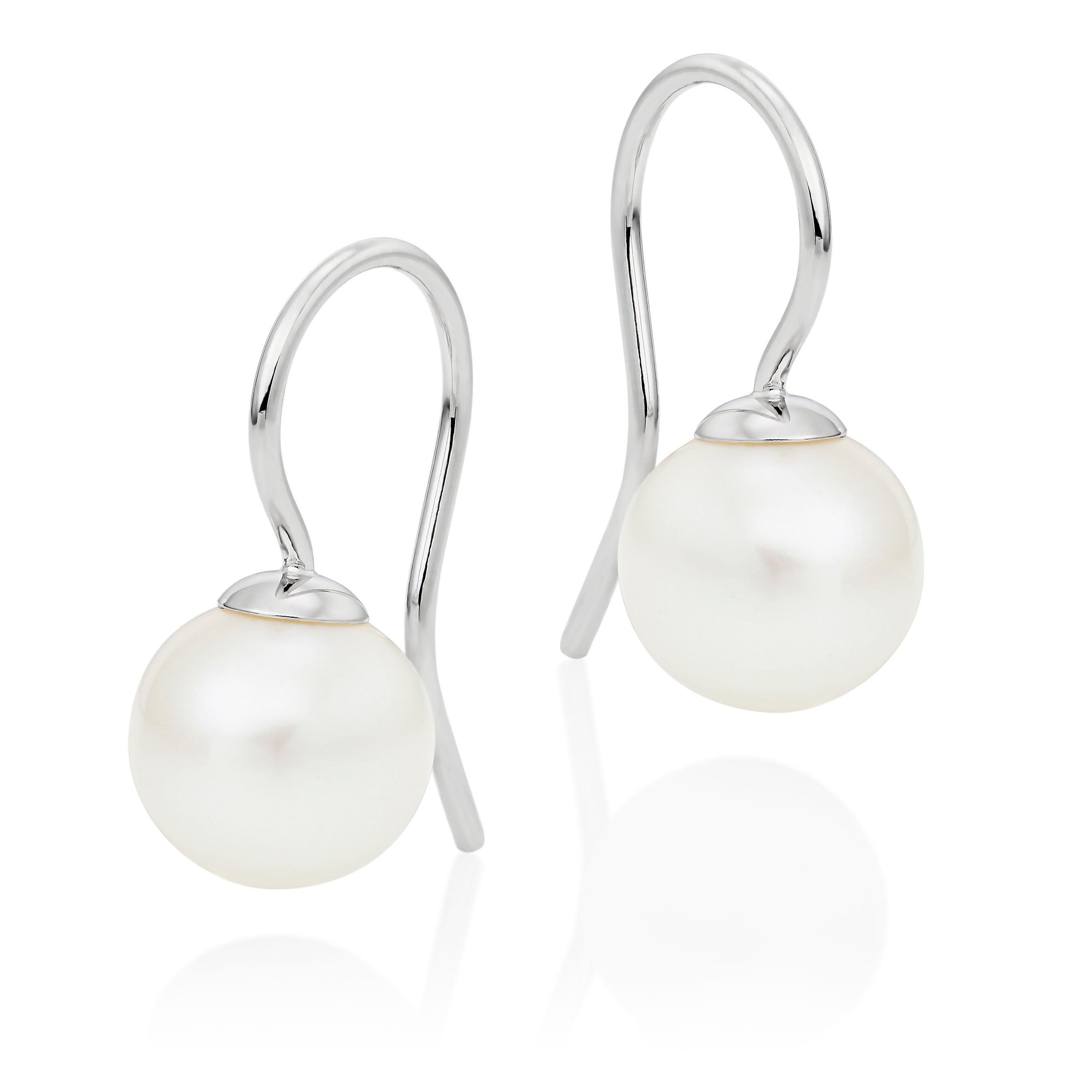 9ct White Gold Freshwater Cultured Pearl Earrings