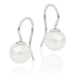 9ct White Gold Freshwater Cultured Pearl Hook Earrings