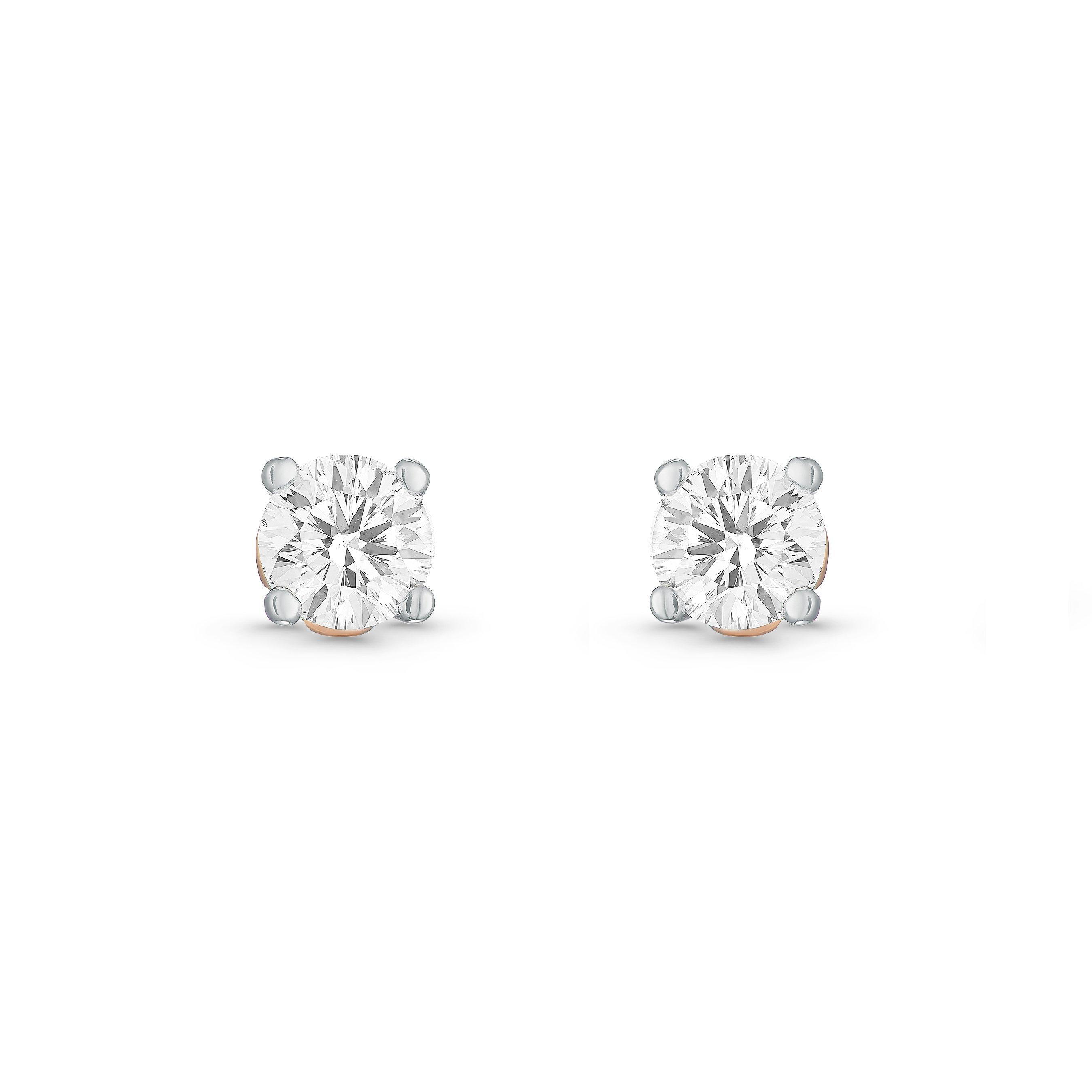 Beyond Brilliance Beyond Brilliance 18ct White Gold and Rose Gold Diamond Stud Earrings
