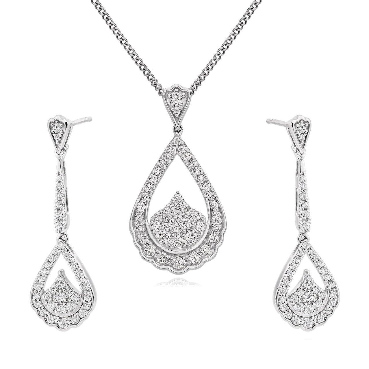 Silver Cubic Zirconia Necklace - 45cm | 0004484 | Beaverbrooks the ...