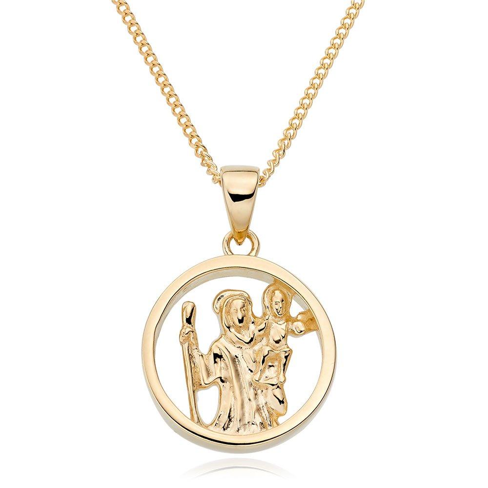 Yellow gold st on sale christopher pendant