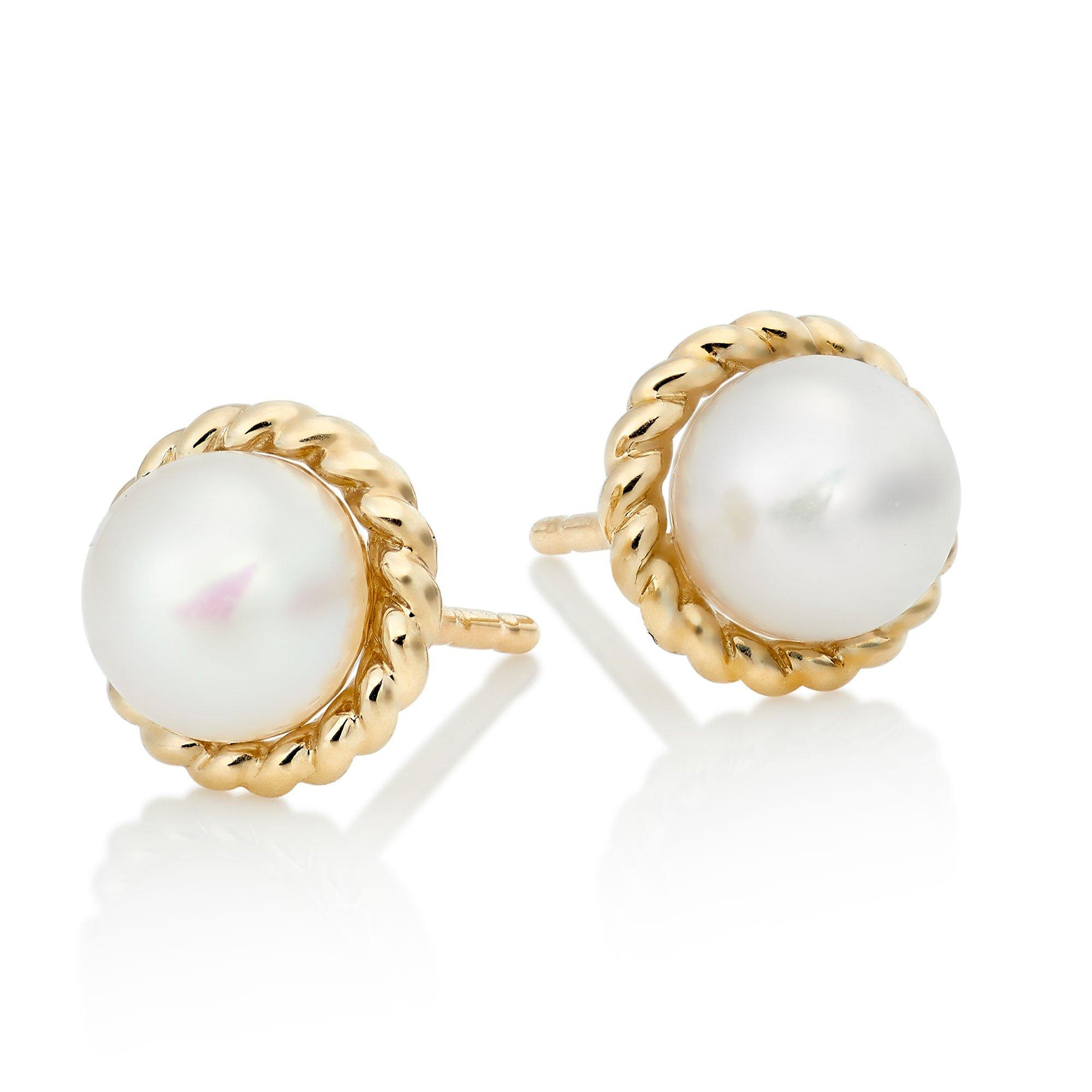 9ct Gold Freshwater Cultured Pearl Stud Earrings | 0121662 ...
