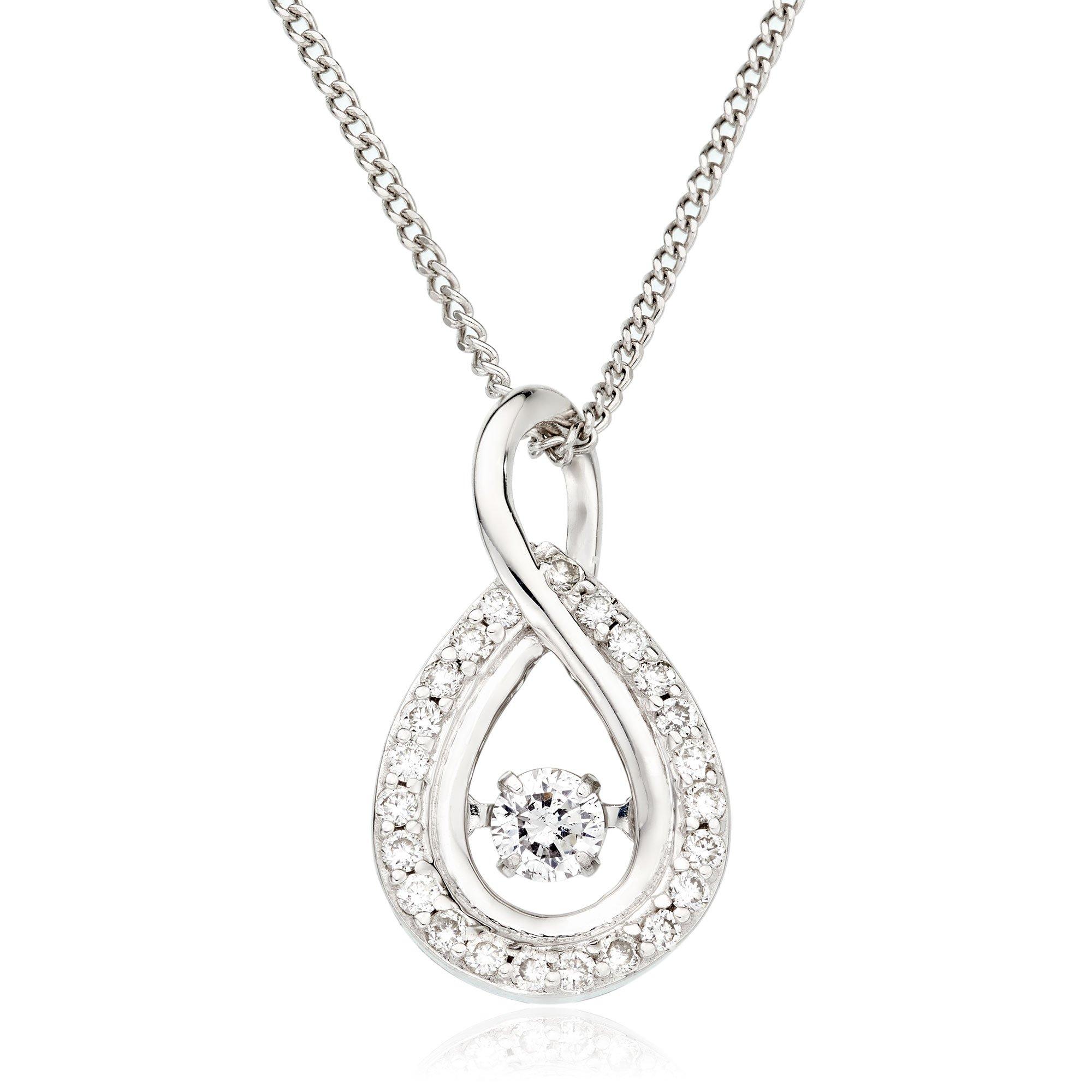 Dance 9ct White Gold Diamond Pendant