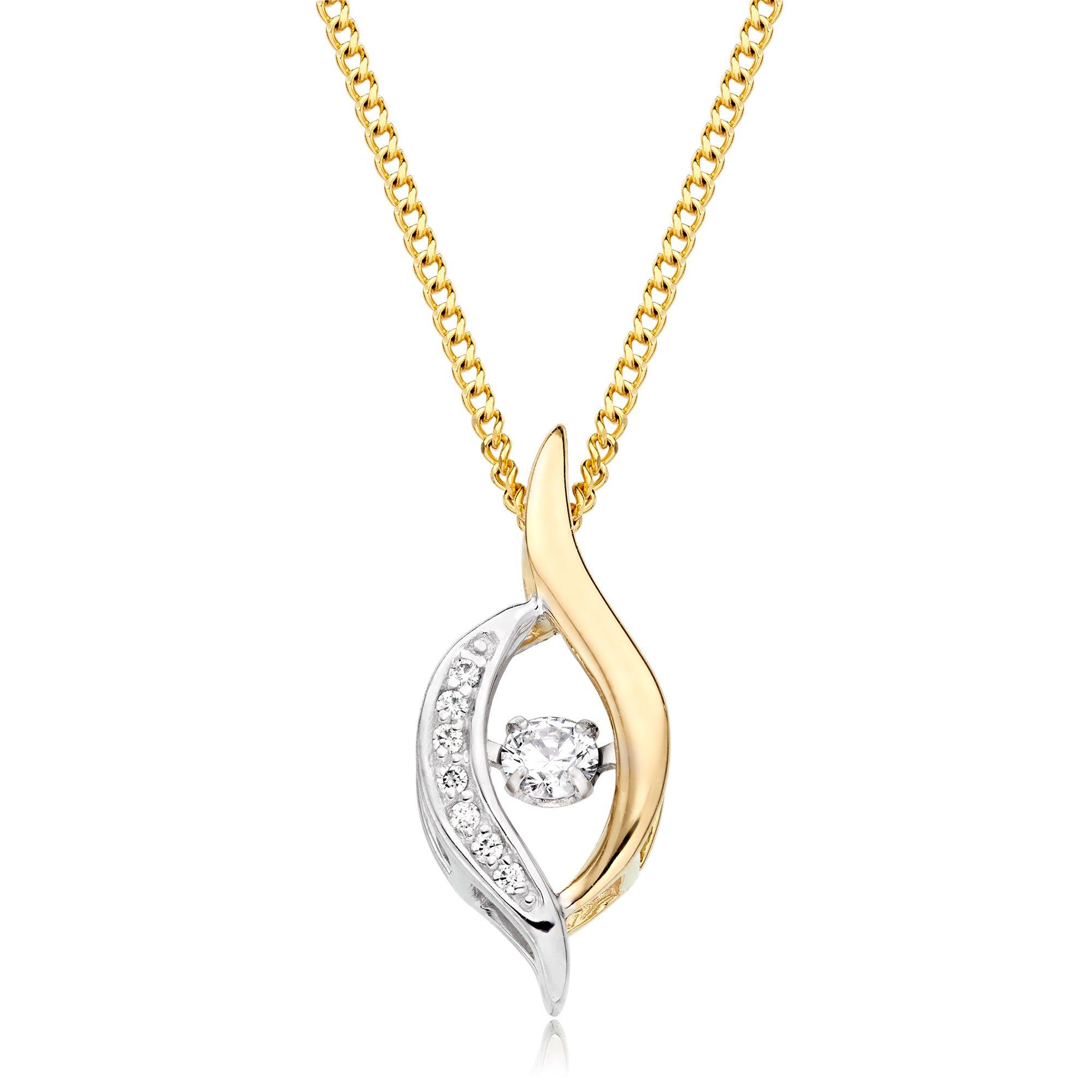 Dance 9ct Yellow and White Gold Diamond Pendant