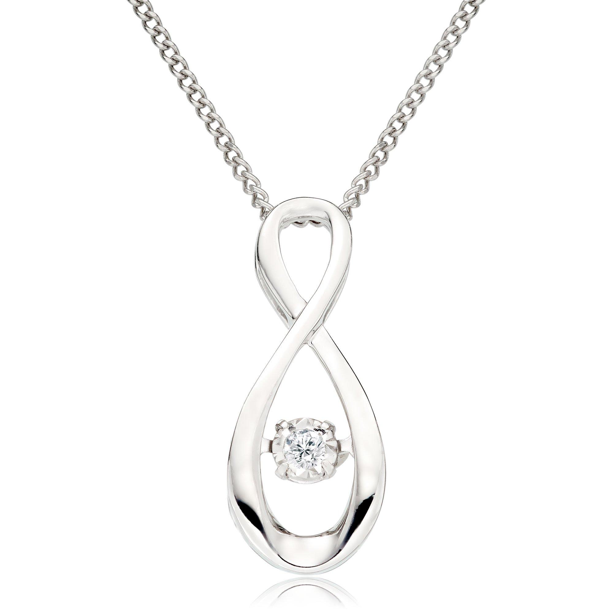 9ct white gold diamond shop necklace