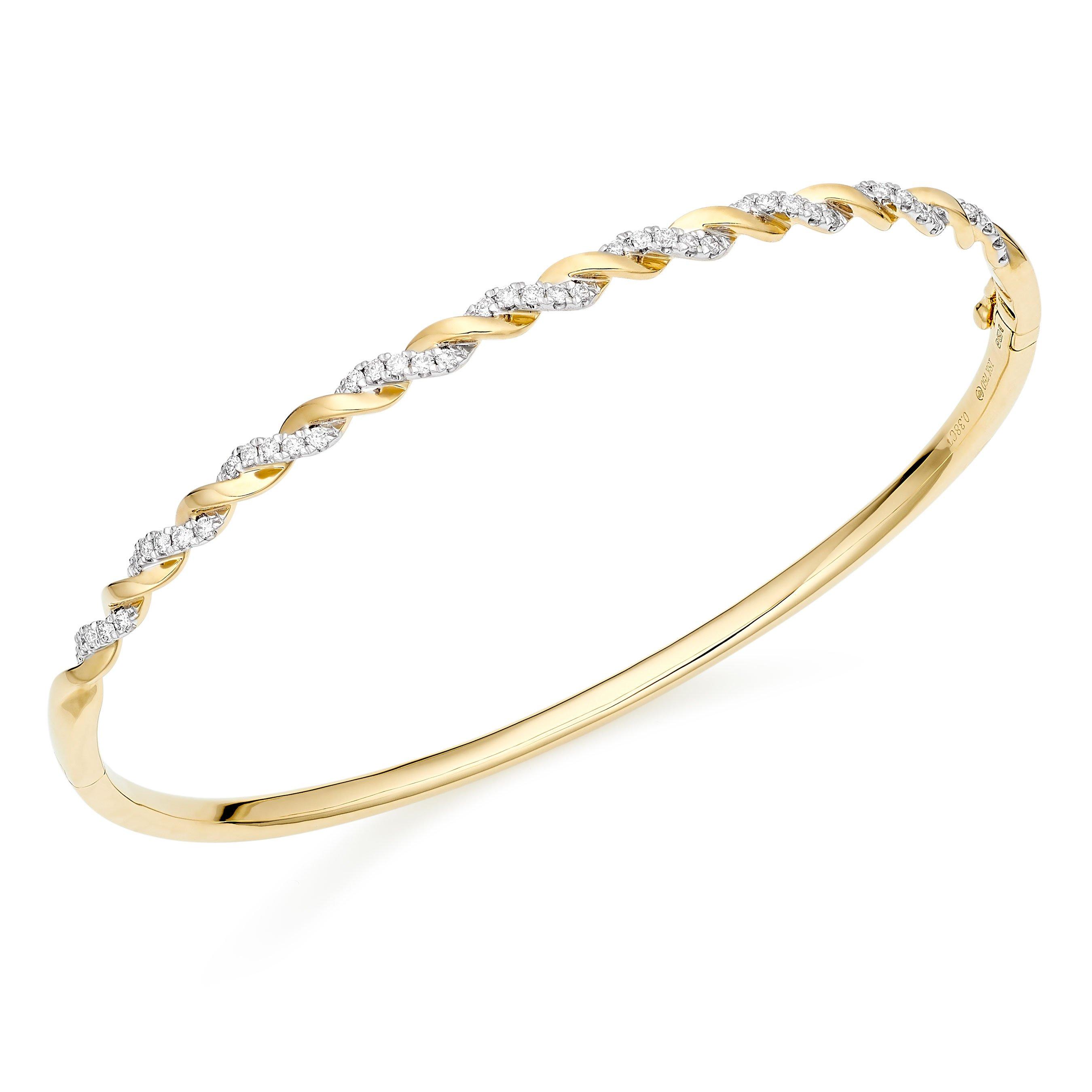 Entwine 18ct Yellow Gold Diamond Bangle | 0122075 | Beaverbrooks the ...