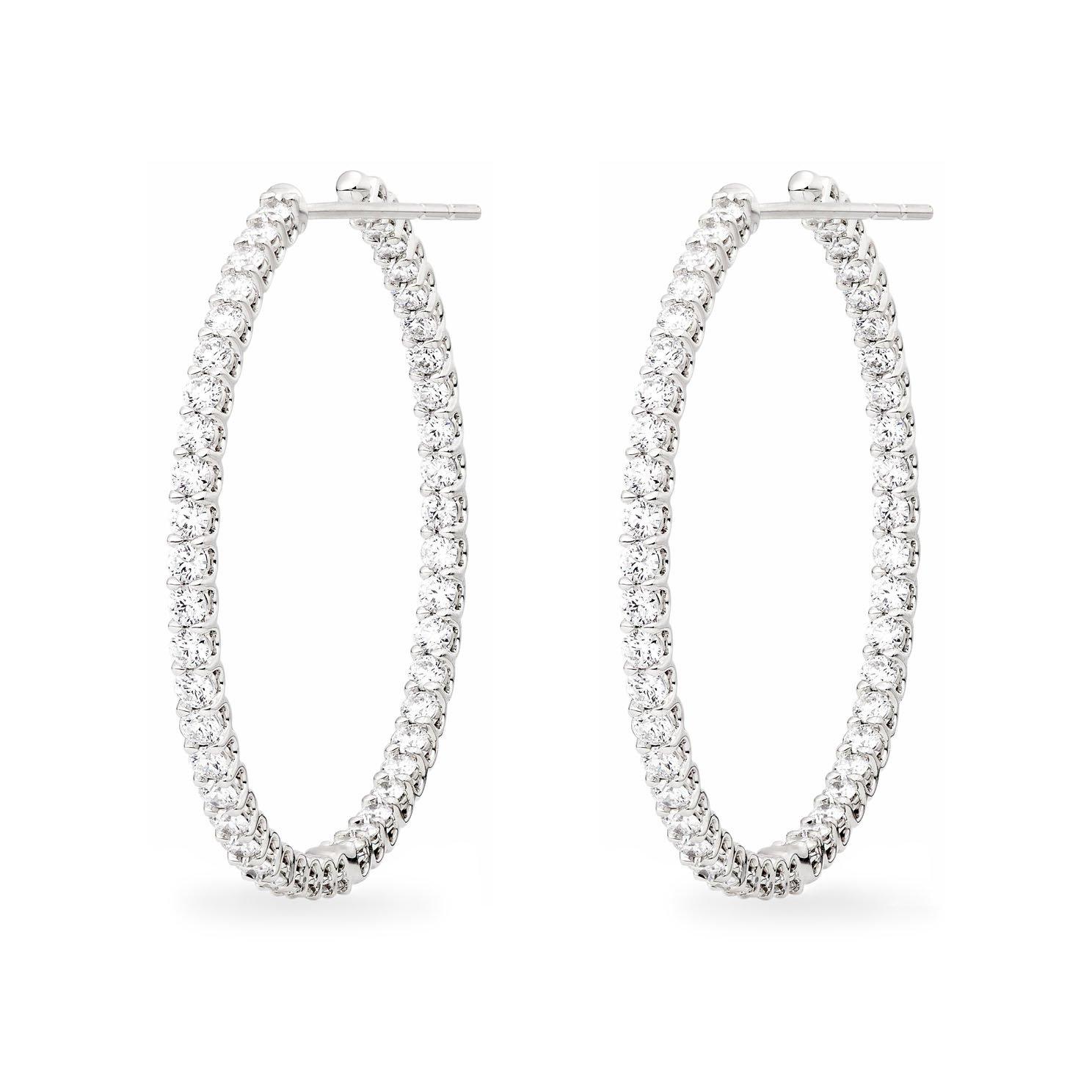 Hearts On Fire 18ct White Gold Diamond Hoop Earrings