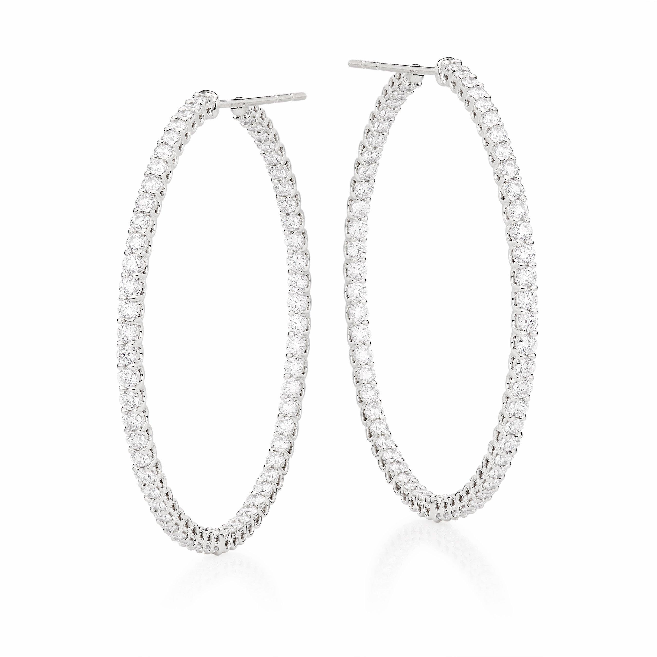 Hearts On Fire 18ct White Gold Diamond Hoop Earrings